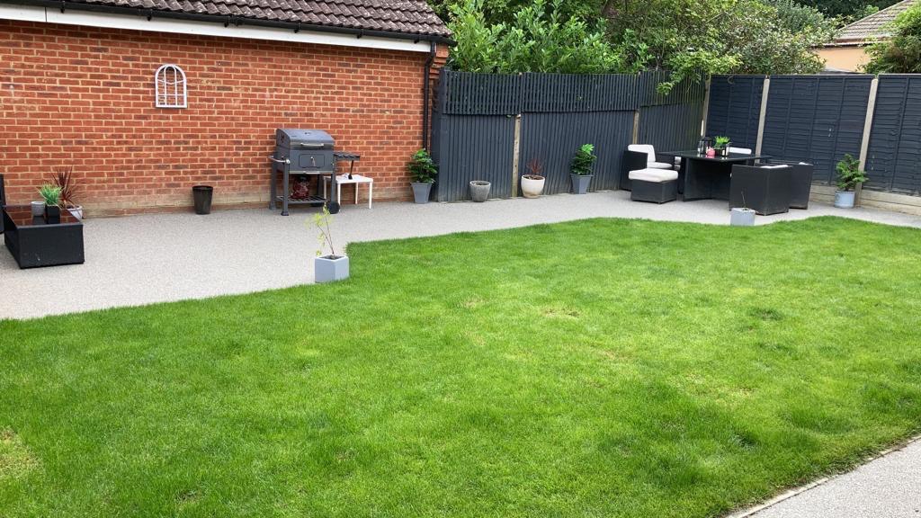 This is a photo of a Resin bound patio carried out in a district of Newport. All works done by Resin Driveways Newport